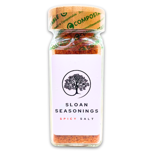 Sloan Seasoning Salt 3.6 oz Single Glass jar with Bamboo Lid