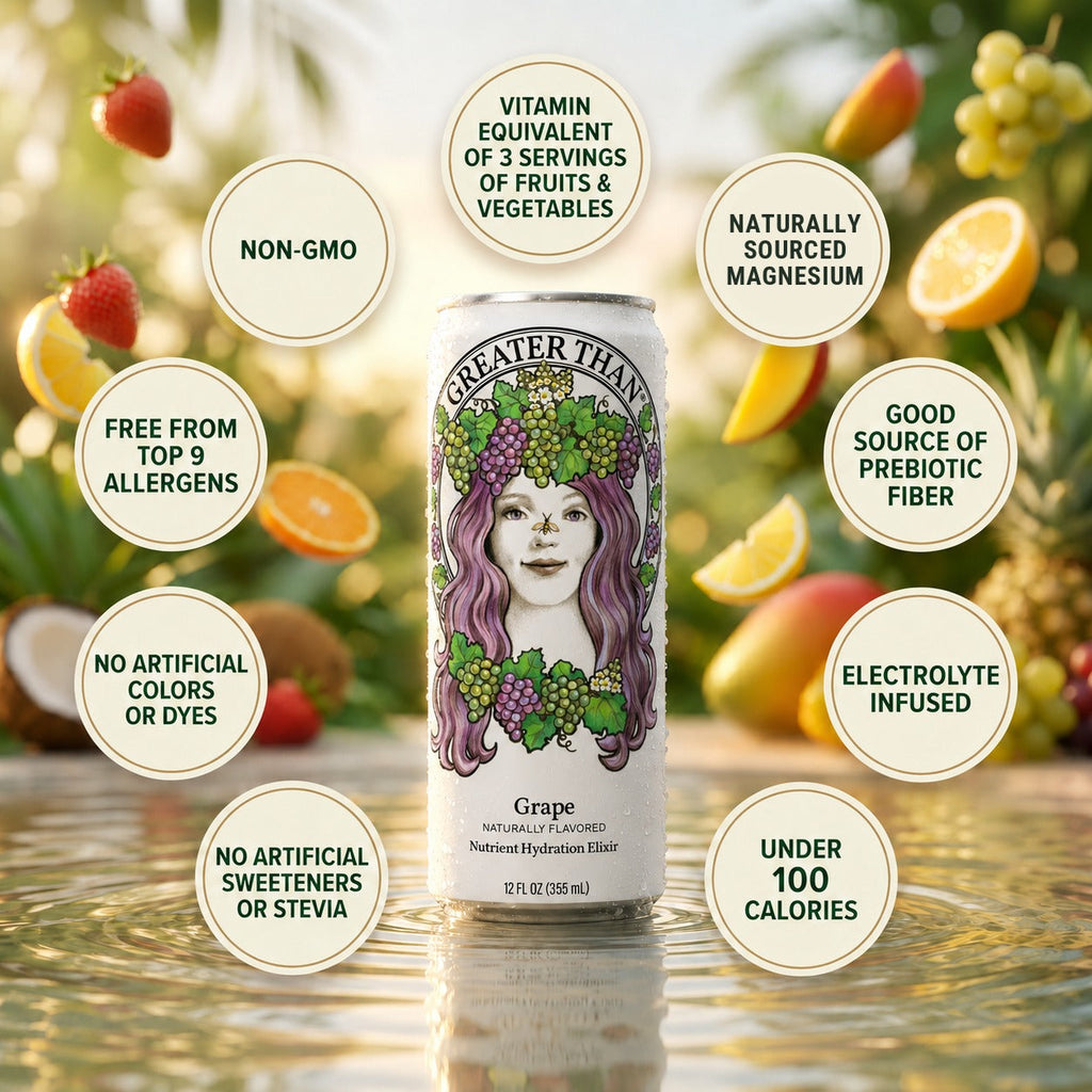 Grape: Coconut Water and Real Fruit Juice with Electrolytes, Vitamins and Fiber