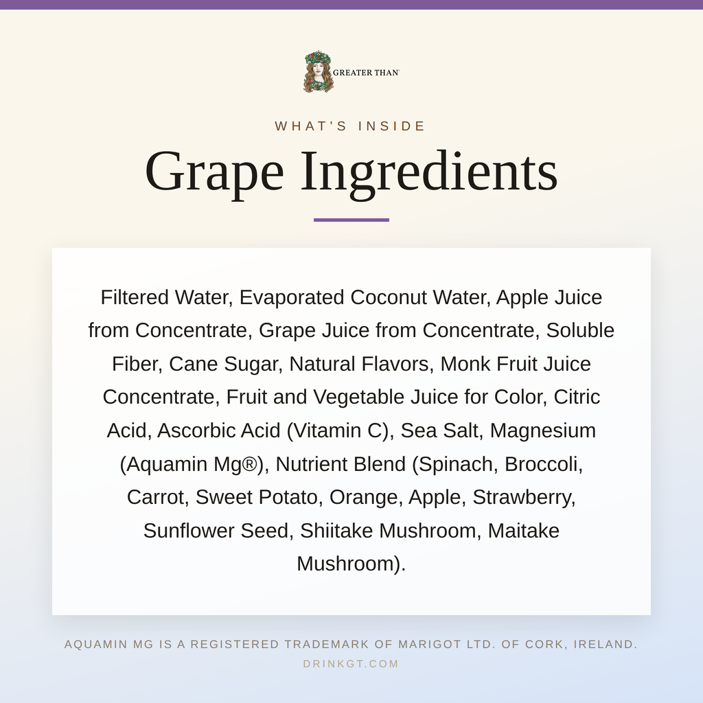 Grape: Coconut Water and Real Fruit Juice with Electrolytes, Vitamins and Fiber