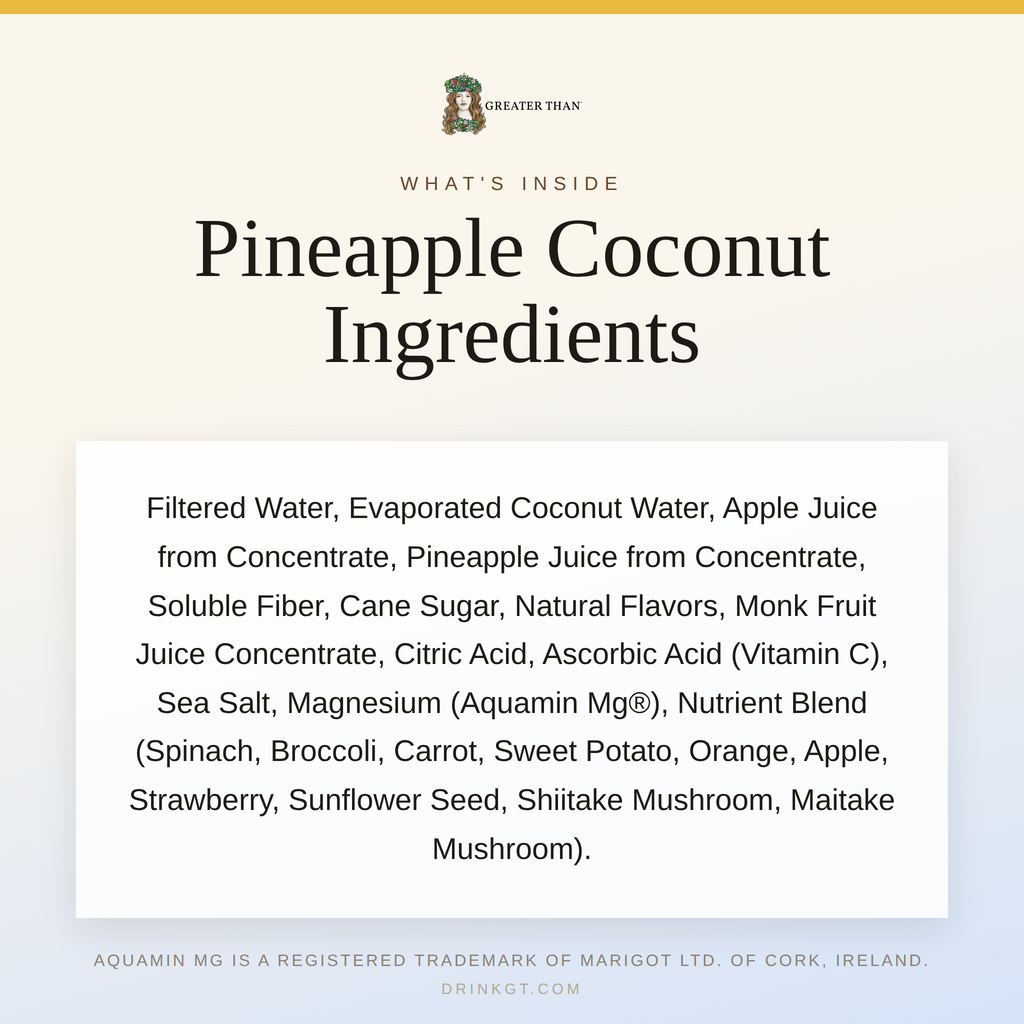 Pineapple Coconut: Coconut Water and Real Fruit Juice with Electrolytes, Vitamins and Fiber