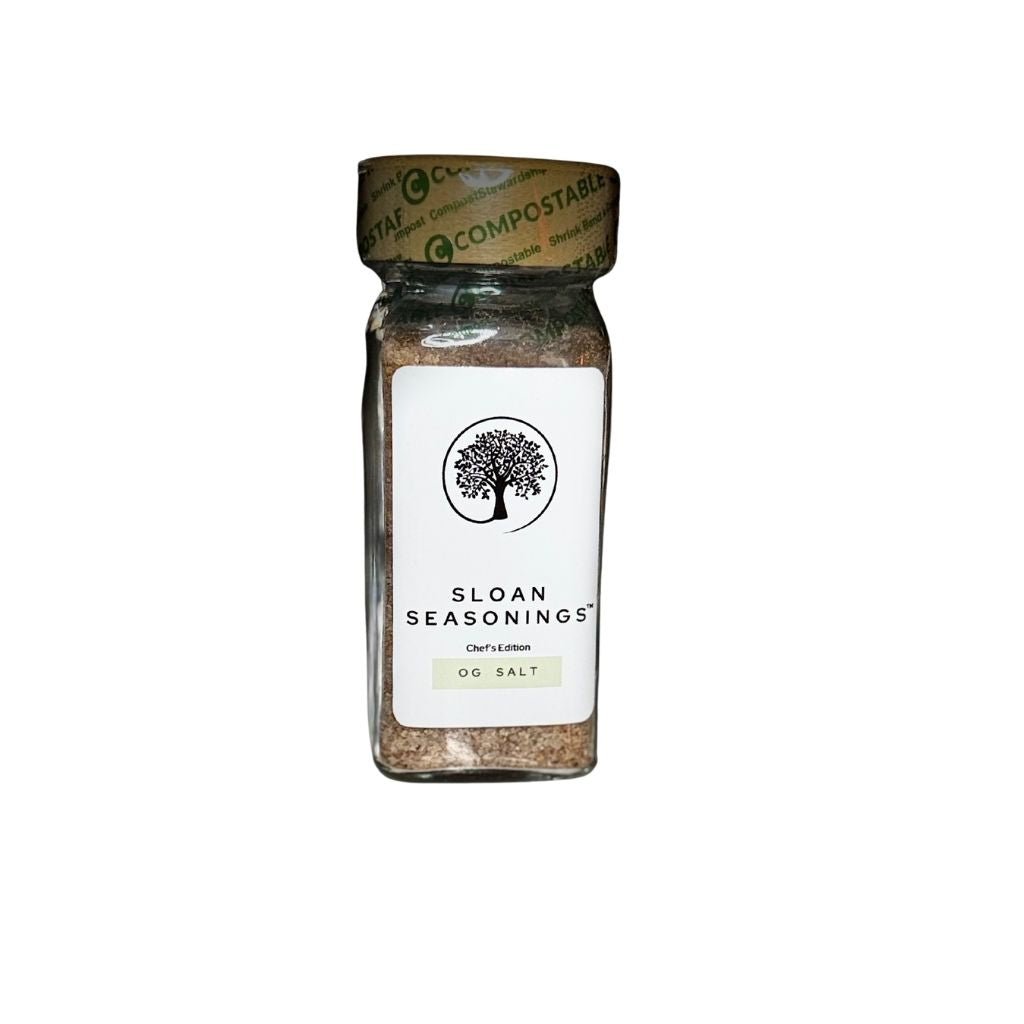 Sloan Seasoning Salt – 3.5 oz Square Glass Jar with Bamboo Lid | All-Natural Spice Blend