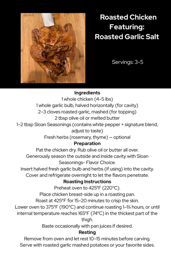 Roasted Chicken Featuring Roasted Garlic Salt