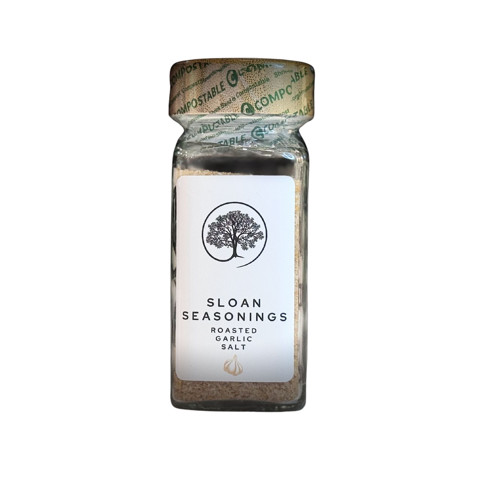 Sloan Seasoning Salt – 3.5 oz Square Glass Jar with Bamboo Lid | All-Natural Spice Blend