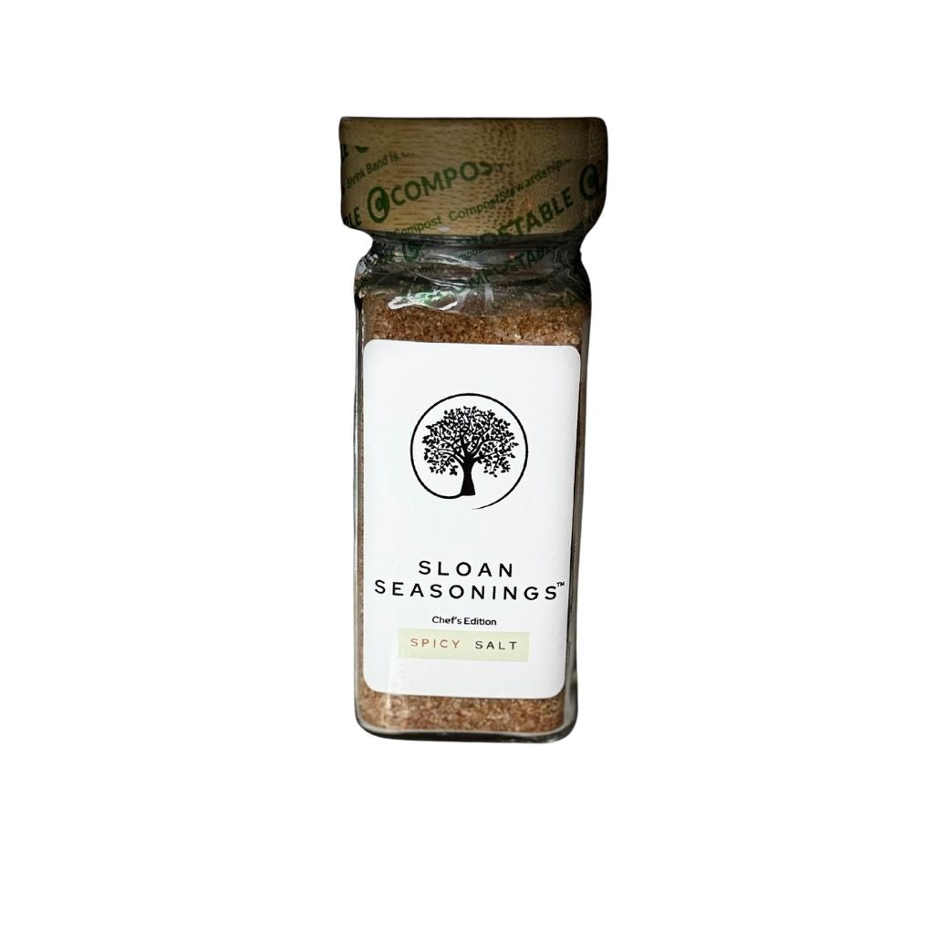 Sloan Seasoning Salt – 3.5 oz Square Glass Jar with Bamboo Lid | All-Natural Spice Blend