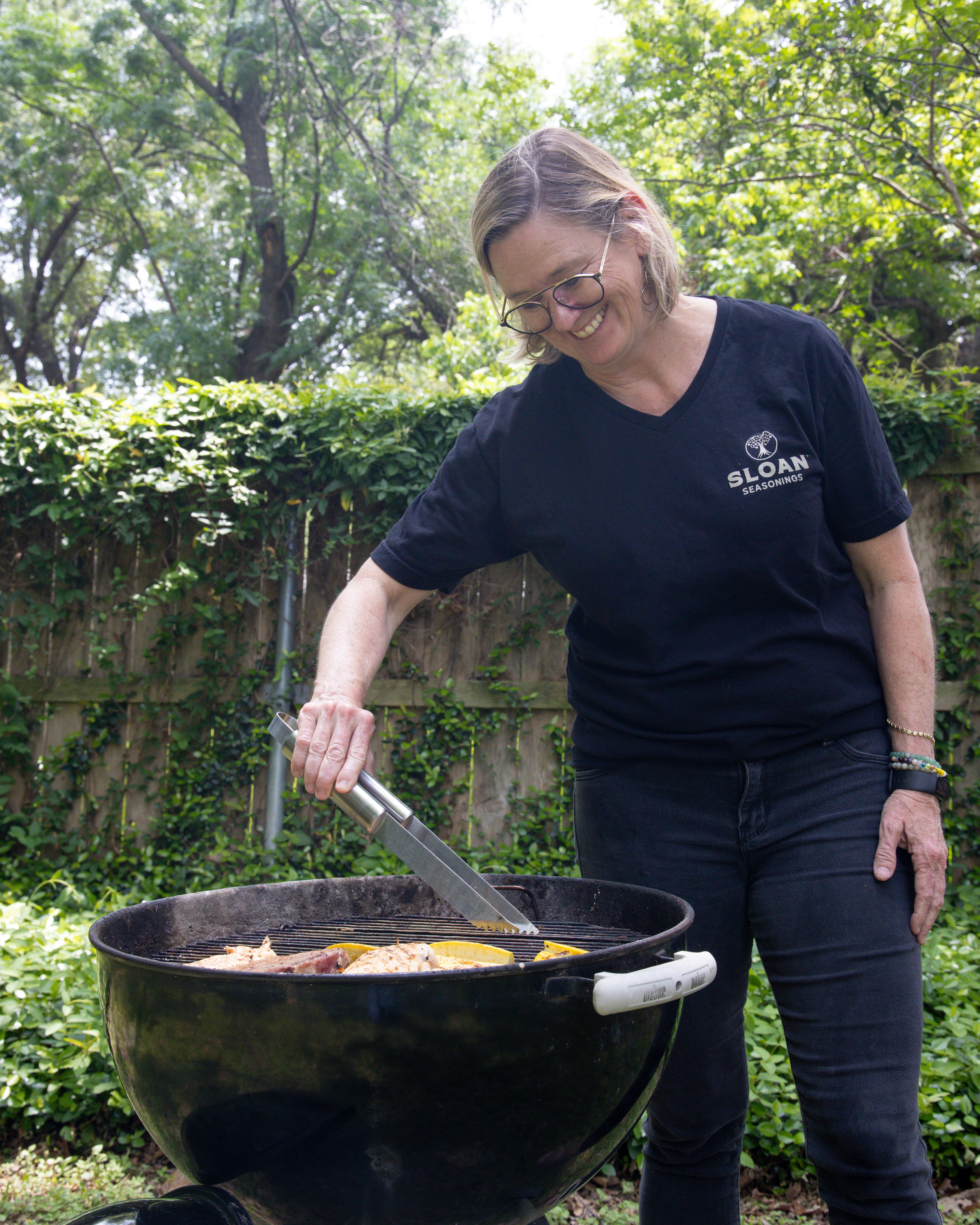 Sloan Seasonings founder at BBQ pit 